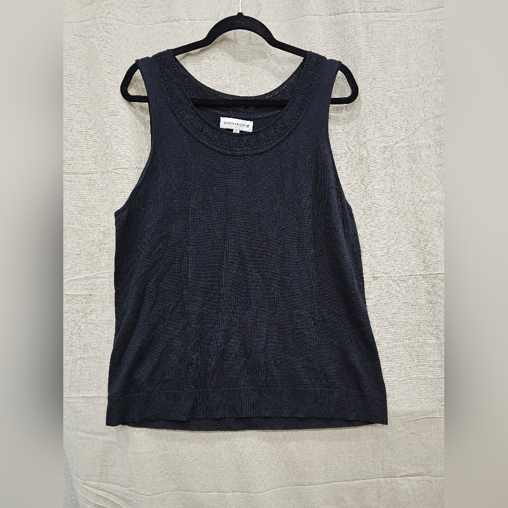 Evan Picone Black Sleeveless Sweater Tank Top Size XL